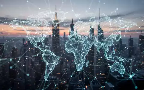 Glühendes digitales Netzwerk über globalen Stadtsilhouetten, Symbol für E-Government und digitale Transformation. - Foto: über boerse-global.de