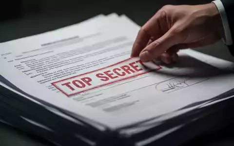Ein Stapel verschwommener, offiziell aussehender Dokumente mit einem roten „TOP SECRET“-Stempel, auf den eine Hand ein weiteres Dokument legt. - Foto: über boerse-global.de