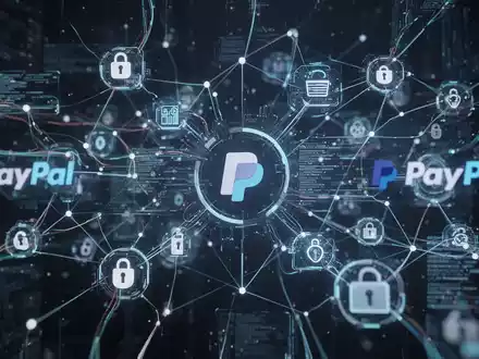 Abstrakte Visualisierung vernetzter digitaler Transaktionen und Daten, die PayPals Retail Media und ROI-Validierung darstellt. - Foto: über boerse-global.de