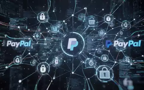 Abstrakte Visualisierung vernetzter digitaler Transaktionen und Daten, die PayPals Retail Media und ROI-Validierung darstellt. - Foto: über boerse-global.de