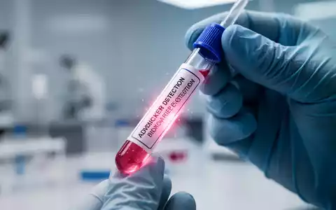 Nahaufnahme eines Reagenzglases fĂŒr Blutdiagnostik, das von einer behandschuhten Hand in einer Laborumgebung gehalten wird. - Foto: ĂŒber boerse-global.de