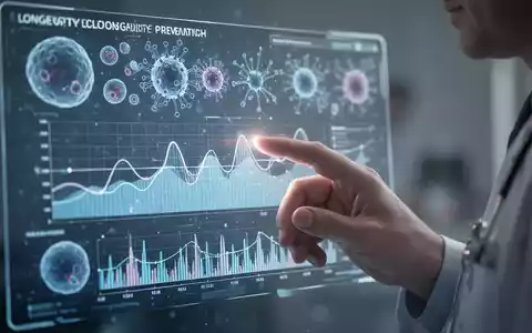 Eine Nahaufnahme einer Hand, die eine digitale Schnittstelle mit biologischen Daten und einer Zeitleiste berührt. - Foto: über boerse-global.de