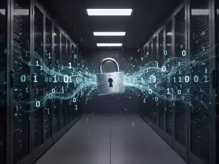 Ein aufgebrochenes digitales Vorhängeschloss, aus dem binärer Code fließt, symbolisiert einen Datenabfluss und Cybersicherheitsbedrohungen. - Foto: über boerse-global.de