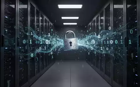 Ein aufgebrochenes digitales Vorhängeschloss, aus dem binärer Code fließt, symbolisiert einen Datenabfluss und Cybersicherheitsbedrohungen. - Foto: über boerse-global.de