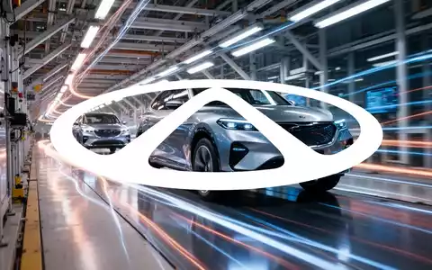 Abstrakte Darstellung einer modernen Fahrzeugproduktionslinie, die hohe Nachfrage und Effizienz in der Automobilindustrie symbolisiert. - Foto: über boerse-global.de