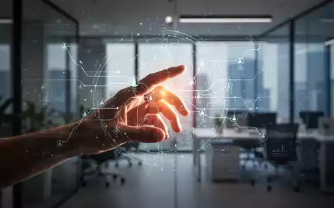 Eine menschliche Hand berührt eine leuchtende, abstrakte digitale Schnittstelle, die KI und Entscheidungsprozesse darstellt. - Foto: über boerse-global.de