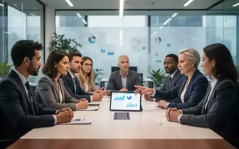 Eine Gruppe von Geschäftsleuten diskutiert in einem modernen Büro über Gesundheit und Sicherheit am Arbeitsplatz. - Foto: über boerse-global.de