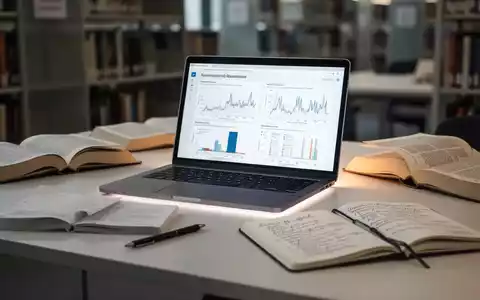 Ein minimalistischer Schreibtisch mit Laptop, geöffneten Büchern und Notizbuch, der eine fokussierte Lernumgebung darstellt. - Foto: über boerse-global.de