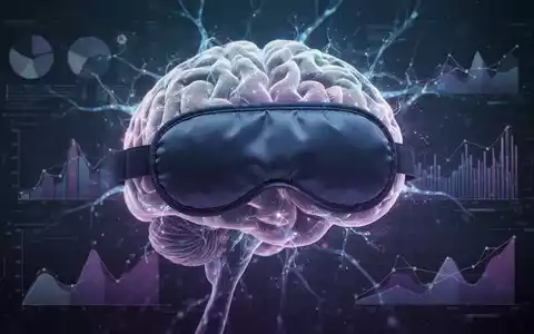 Eine stilisierte Darstellung des menschlichen Gehirns mit leuchtenden neuronalen Pfaden und einer Schlafmaske. - Foto: über boerse-global.de