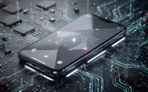 Smartphone-Bildschirm mit modernem Betriebssystem, unscharfer Hintergrund mit Technik-Komponenten. - Foto: über boerse-global.de