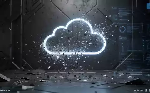Ein stilisiertes, leuchtendes Cloud-Symbol löst sich in digitale Fragmente auf, über einem dunklen, metallischen Hintergrund. - Foto: über boerse-global.de
