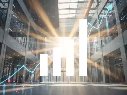 Eine abstrakte, atmosphärische Szene, die den Finanzsektor darstellt, mit dynamischen Lichtstrahlen, die durch einen modernen Raum dringen. - Foto: über boerse-global.de