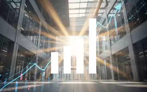 Eine abstrakte, atmosphärische Szene, die den Finanzsektor darstellt, mit dynamischen Lichtstrahlen, die durch einen modernen Raum dringen. - Foto: über boerse-global.de