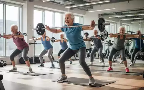 Aktive Senioren trainieren in einem modernen Fitnessstudio, heben Gewichte und nutzen Geräte, um ihre Mobilität und Kraft zu erhalten. - Foto: über boerse-global.de