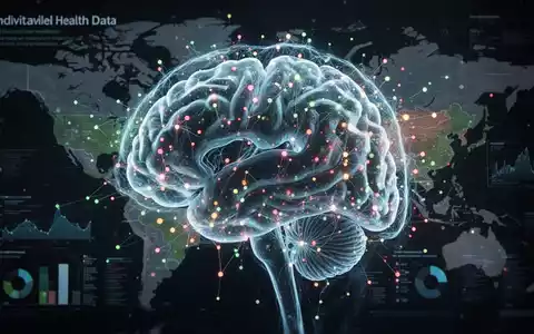 Eine stilisierte Gehirnvisualisierung mit neuronalen Netzen und Datenpunkten, die individuelle Gesundheitsdaten und globale Unterschiede darstellt. - Foto: über boerse-global.de