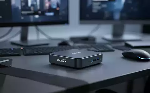 Ein schlanker, kompakter Mini-PC auf einem modernen Schreibtisch, mit unscharfem Monitor und Tastatur im Hintergrund. - Foto: über boerse-global.de