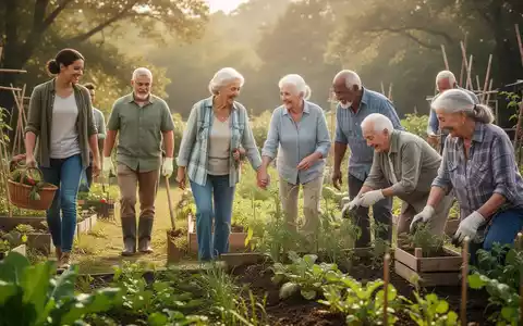 Eine Gruppe verschiedener Generationen, von jungen Erwachsenen bis zu Senioren, die gemeinsam in einer natürlichen Umgebung aktiv sind. - Foto: über boerse-global.de