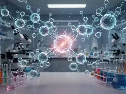 Nahaufnahme einer stilisierten Darstellung von Molekülen und Zellen, die Energie und Anti-Aging-Forschung symbolisiert. - Foto: über boerse-global.de