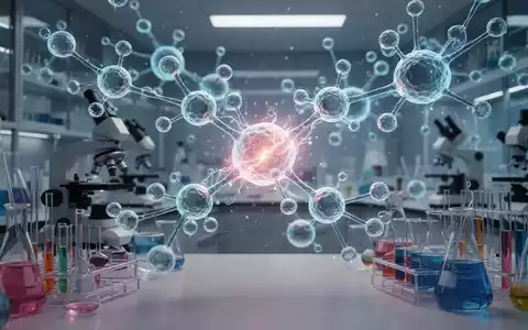 Nahaufnahme einer stilisierten Darstellung von Molekülen und Zellen, die Energie und Anti-Aging-Forschung symbolisiert. - Foto: über boerse-global.de