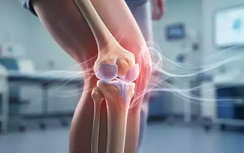 Ein detailliertes Bild eines menschlichen Kniegelenks, das Bewegung und medizinische Behandlung im Kontext von Arthrose darstellt. - Foto: über boerse-global.de