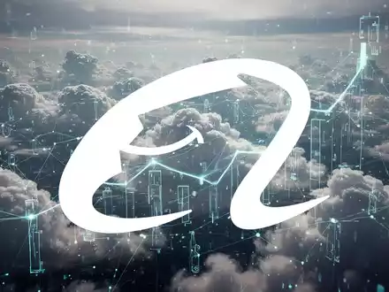 Abstrakte, atmosphärische Darstellung eines riesigen, vernetzten digitalen Netzwerks oder einer Cloud-Landschaft, die Marktanteil und Wachstum symbolisiert. - Foto: über boerse-global.de