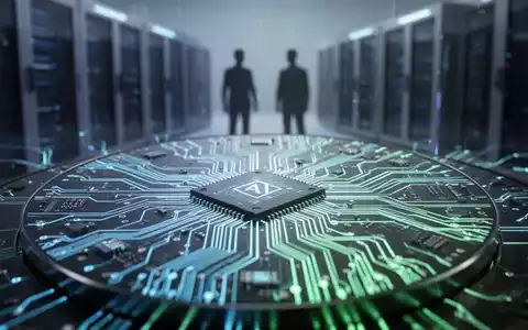 Nahaufnahme eines leuchtenden Halbleiterwafers mit komplexen Schaltkreisen, Symbol für fortschrittliche KI-Chipfertigung und Lieferkettendiversifizierung. - Foto: über boerse-global.de