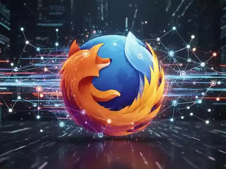 Stilisierte Firefox-Logos aus leuchtenden Datenströmen, die schnelle Updates und technologischen Fortschritt symbolisieren. - Foto: über boerse-global.de