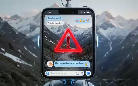 Chatbot-Oberfläche mit gefährlichem Bergpfad und Warnsymbol, das irreführende KI-Ratschläge in schneebedeckter Berglandschaft darstellt. - Foto: über boerse-global.de