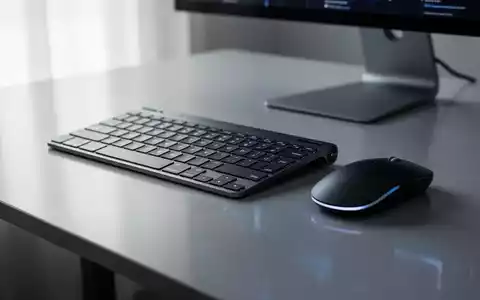 Moderne kabellose Tastatur und Maus auf einem minimalistischen Schreibtisch, die ihr schlankes Design und die High-Tech-Ästhetik betonen. - Foto: über boerse-global.de