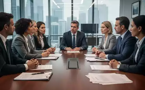 Eine Gruppe von Arbeitnehmer- und Managementvertretern verhandelt an einem Konferenztisch, um betriebliche Konflikte zu lösen. - Foto: über boerse-global.de