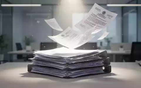 Ein Stapel Dokumente oder Akten, die von einem hellen Licht teilweise beleuchtet werden, wobei einige Papiere wegschweben. - Foto: über boerse-global.de