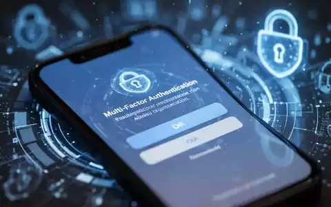 Ein Smartphone-Bildschirm zeigt eine Multi-Faktor-Authentifizierungsabfrage, mit unscharfem Hintergrund digitaler Sicherheitsgrafiken. - Foto: über boerse-global.de