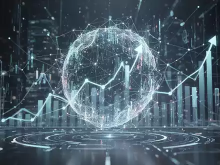 Abstrakte Darstellung eines leuchtenden Datennetzwerks, das autonome Entscheidungen und finanzielles Wachstum symbolisiert. - Foto: über boerse-global.de
