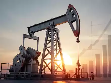 Ein stilisiertes Ölpumpwerk vor einem Sonnenaufgang, das Wachstum und Profit im Energiesektor symbolisiert. - Foto: über boerse-global.de