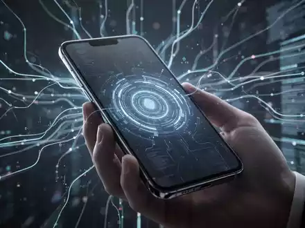 Eine Hand hält ein Smartphone mit leuchtender, futuristischer KI-Oberfläche, die für die neue Siri-KI-Warteliste steht. - Foto: über boerse-global.de