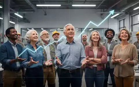 Eine Gruppe vielfältiger Menschen in einem modernen Arbeitsumfeld, die Stärke und Zusammenhalt ausstrahlt, mit subtilen Finanzgrafiken im Hintergrund. - Foto: über boerse-global.de