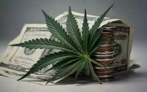 Ein stilisiertes medizinisches Cannabisblatt, teilweise verdeckt von einem Stapel Münzen, symbolisiert die Finanzierung alternativer Medizin. - Foto: über boerse-global.de