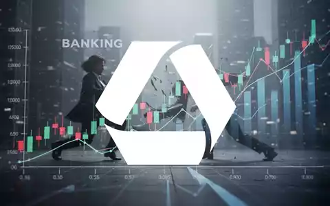 Abstrakte Darstellung des Bankensektors mit Elementen, die Fortschritt und leichte Unsicherheit symbolisieren. - Foto: ĂŒber boerse-global.de