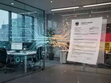 Digitale Dokumente und Datenströme symbolisieren Bürokratieabbau und Digitalisierung in Deutschland. - Foto: über boerse-global.de