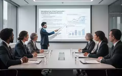 Geschäftsleute diskutieren in einem Konferenzraum über internationale Rechtsvorschriften und grenzüberschreitende Arbeitsverträge. - Foto: über boerse-global.de