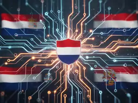 Leuchtendes, futuristisches neuronales Netz mit subtilen niederlĂ€ndischen Symbolen, das KI-Integration in Rechtstechnologie fĂŒr den niederlĂ€ndischen Markt darstellt. - Foto: ĂŒber boerse-global.de
