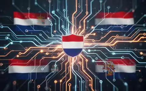 Leuchtendes, futuristisches neuronales Netz mit subtilen niederländischen Symbolen, das KI-Integration in Rechtstechnologie für den niederländischen Markt darstellt. - Foto: über boerse-global.de