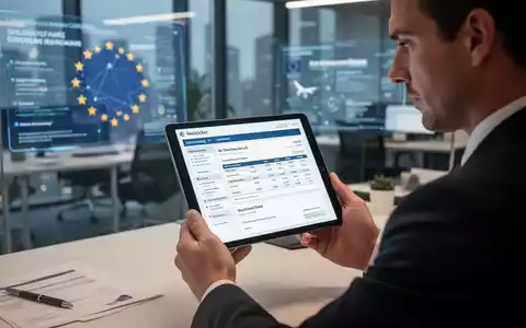 Eine Person betrachtet auf einem Tablet komplexe Finanzdaten und elektronische Rechnungsformulare, symbolisierend die E-Rechnungspflicht. - Foto: über boerse-global.de