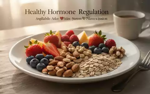 Ein ausgewogenes Frühstück mit Obst, Nüssen und Vollkornprodukten, das Hormon-Balancing und Stressreduktion symbolisiert. - Foto: über boerse-global.de
