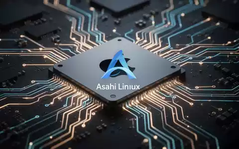Ein stilisierter Mikrochip mit leuchtenden Schaltkreisen, überlagert mit einem dezenten Asahi-Linux-Logo, das OpenCL 3.1 auf Apple M1/M2 repräsentiert. - Foto: über boerse-global.de