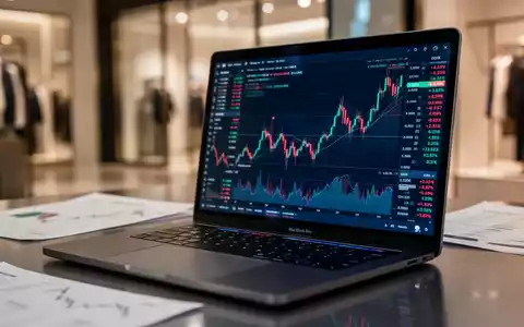 Ein moderner Laptop zeigt Börsendiagramme und Finanzdaten, die steigende Kurse und Technologie im Finanzwesen symbolisieren. - Foto: über boerse-global.de