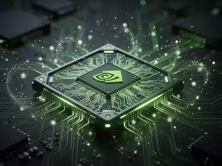 Ein stilisierter, leuchtender Quantenprozessor-Chip mit NVIDIA-Grüntönen und abstrakten Lichtpartikeln auf dunklem, technischem Hintergrund. - Foto: über boerse-global.de