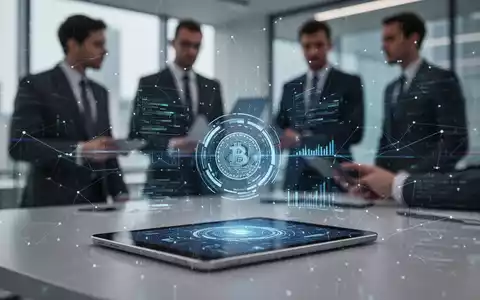 Tablet mit sicherer Digitalwährungs-Oberfläche, unscharfe Finanzprofis in modernem Büro. - Foto: über boerse-global.de
