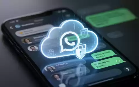 Stilisierte, leuchtende Wolke mit dezentem WhatsApp-Logo, vor modernem Smartphone-Interface mit Chatblasen. - Foto: über boerse-global.de