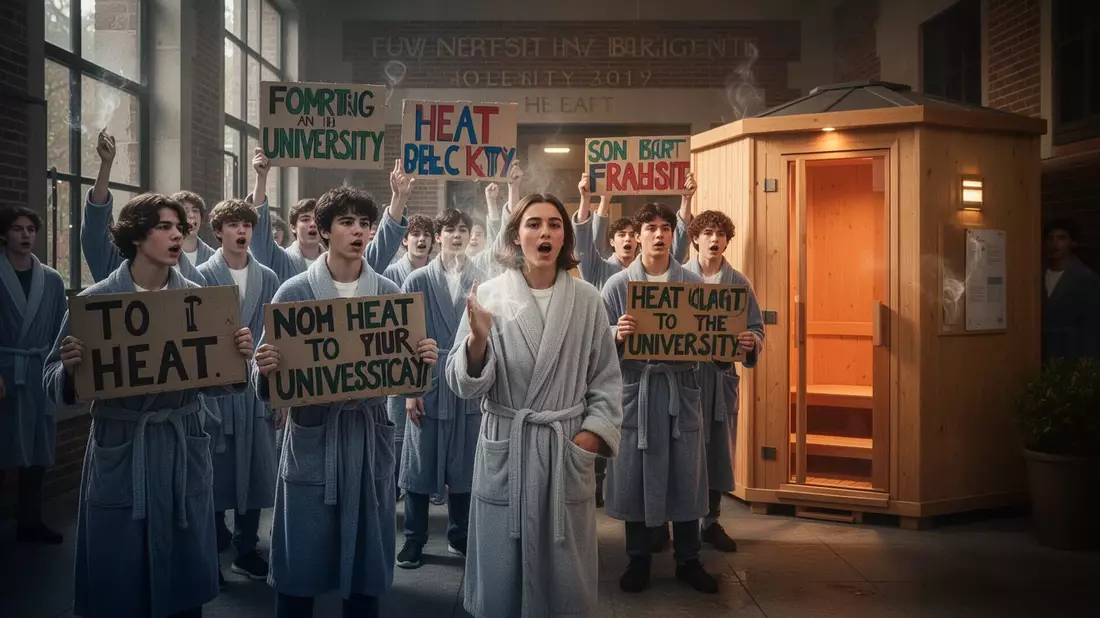 HTW Saarbrücken: Studierende protestieren mit Sauna-Aktion gegen Hitze
